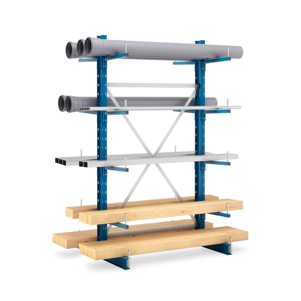 Estantería Cantilever doble cargada