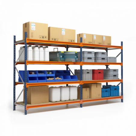 Estantería Picking 500 azul y naranja con aglomerado