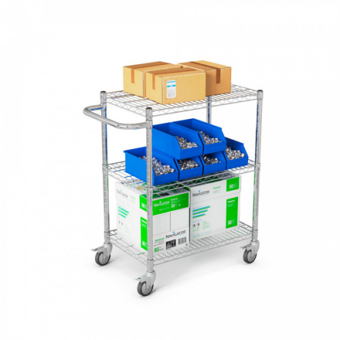 Carro de acero cromado con asa horizontal