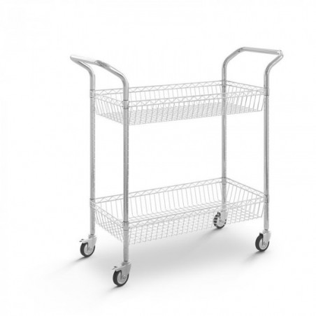 Carro de acero cromado con cesta