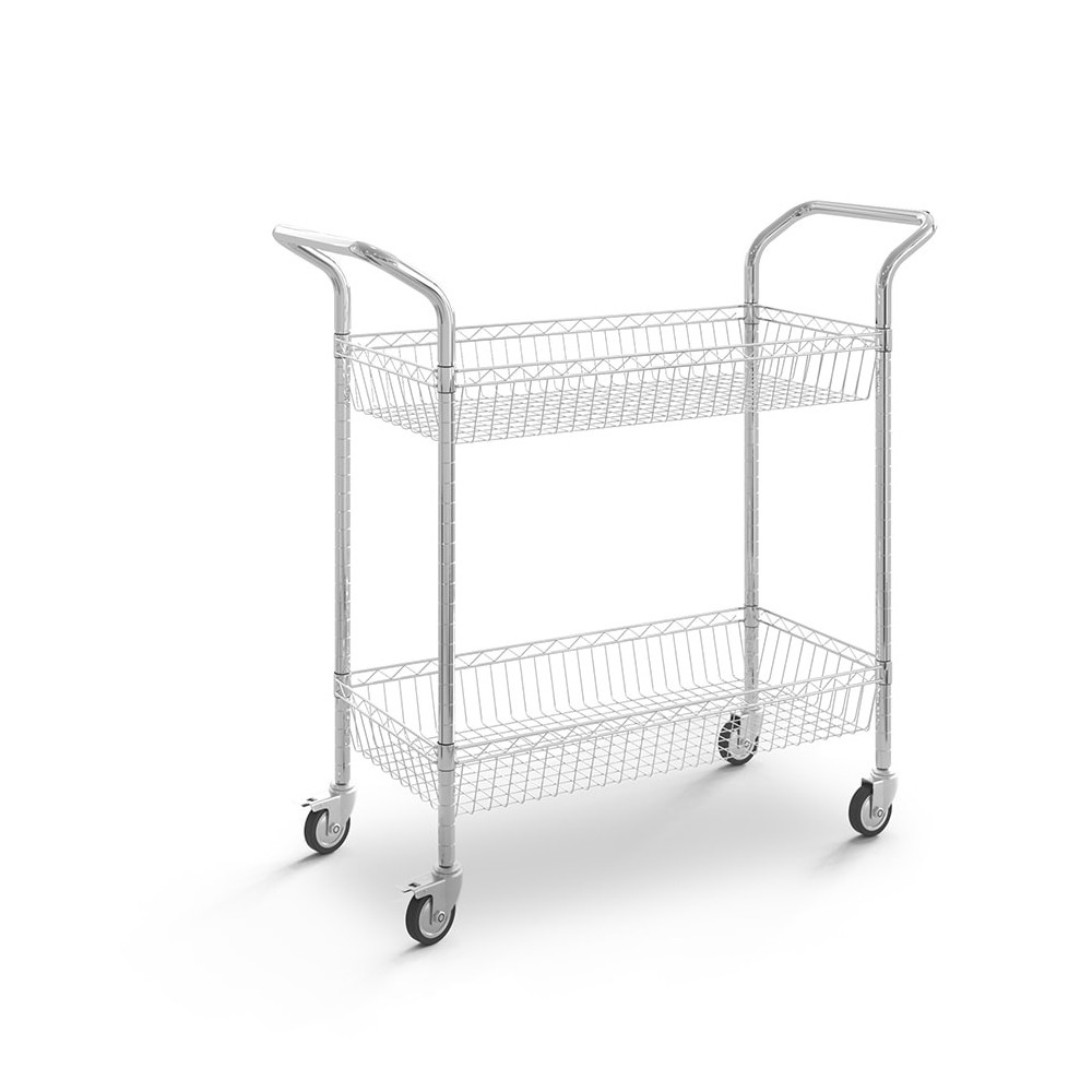 Carro de acero cromado con cesta