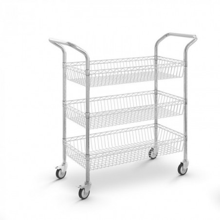 Carro de acero cromado con cesta