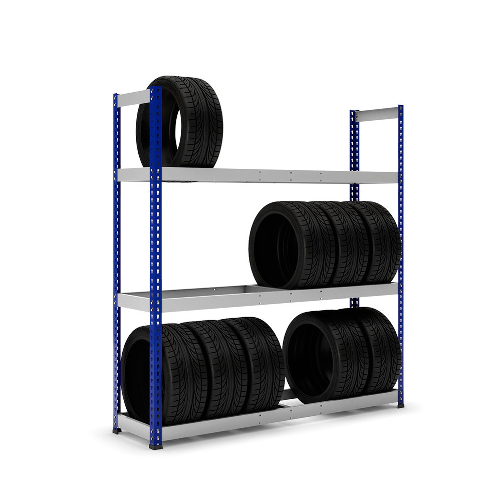 Estantería MaxPlus neumáticos con carga azul y gris